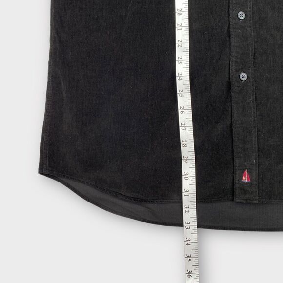 VTG Nordstrom Shirt Mens Medium Nautical Velour Corduroy Relaxed Black Sailing - Picture 14 of 14